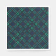Tartan Clan Black Watch Green Checkered Pattern