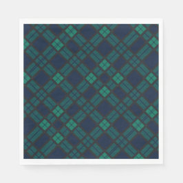 Tartan Clan Black Watch Green Checkered Pattern Serviette