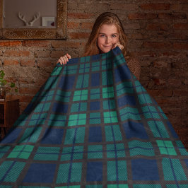 Tartan Clan Black Watch Kariert Blue Green Karo Fleecedecke