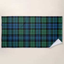 Tartan Clan Campbell Kariert Blue Green Checkered Strandtuch