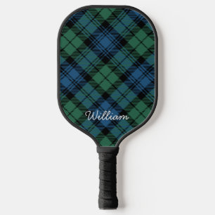 Tartan Clan Campbell Kariert Blue Green Rustic Pickleball Schläger