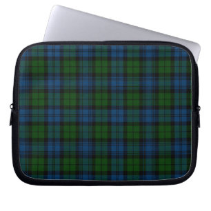 Tartan Clan Campbell Militär Plaid Grün Blau Laptopschutzhülle
