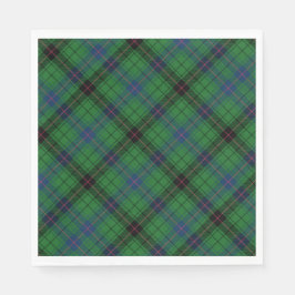 Tartan Clan Davidson Green Checkered Pattern Serviette