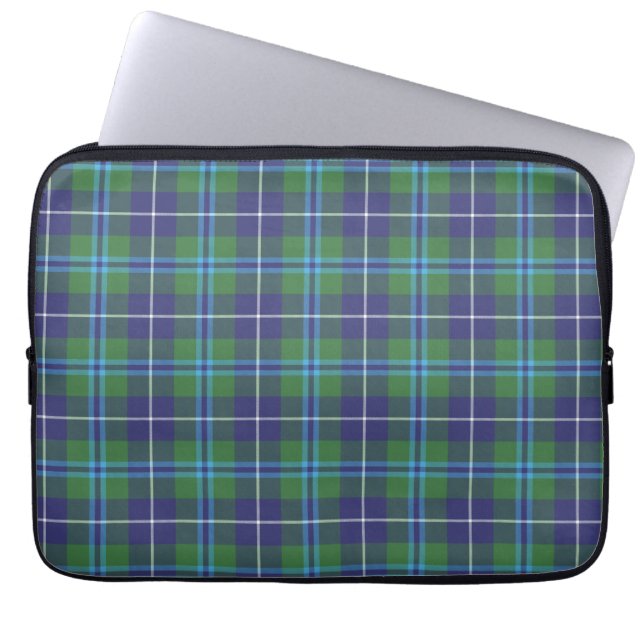 Tartan Clan Douglas Kariert Green Violet Karo Laptopschutzhülle (Vorderseite)