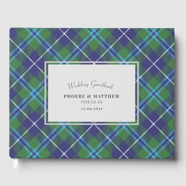 Tartan Clan Douglas Kariert Guest Book Gästebuch (Vorderseite)