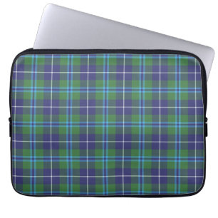 Tartan Clan Douglas Karo Grün Violett Karomuster Laptopschutzhülle