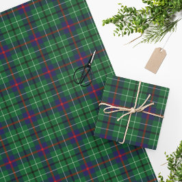 Tartan Clan Duncan Kariert Green Blue Karo Geschenkpapier