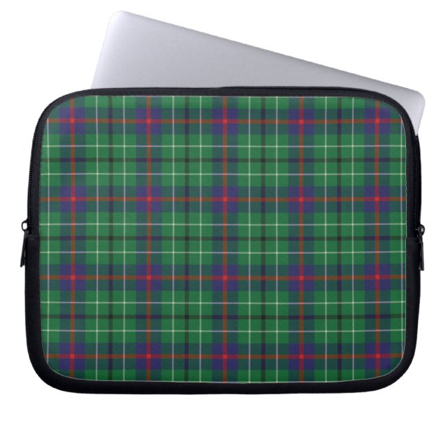 Tartan Clan Duncan Kariert Green Lila Karo Laptopschutzhülle (Vorderseite)