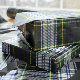 Tartan Clan Gordon White Green Lila Karo Geschenkpapier