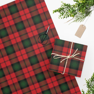 Tartan Clan Kerr Kariert Rot Grün Schwarz Karomust Geschenkpapier