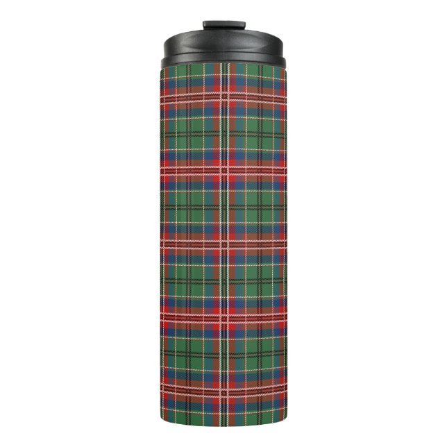 Tartan Clan MacCulloch Kariert Green Red Blue Karo Thermosbecher (Vorderseite)