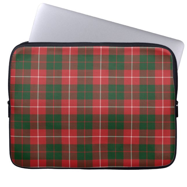Tartan Clan MacKinnon Kariert Red Green Checkered Laptopschutzhülle (Vorderseite)