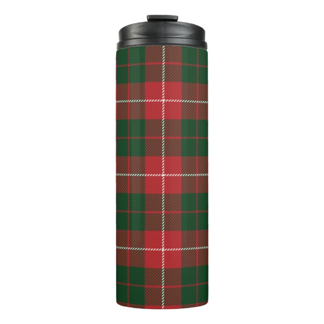 Tartan Clan MacKinnon Karierter grüner Karo Thermosbecher (Vorderseite)