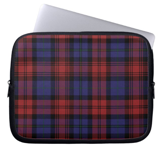 Tartan Clan MacLachlan Kariert Red Lila Checkered Laptopschutzhülle (Vorderseite)