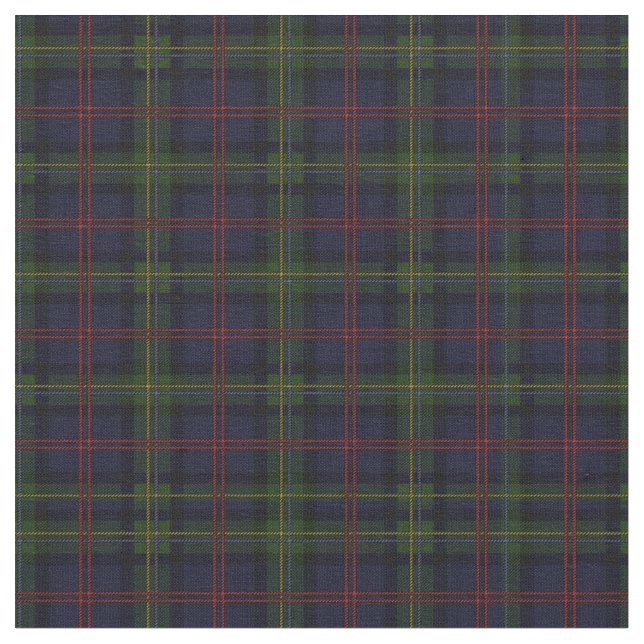 Tartan Clan Malcolm Kariert Pattern Green Blue Stoff (Nahaufnahme)