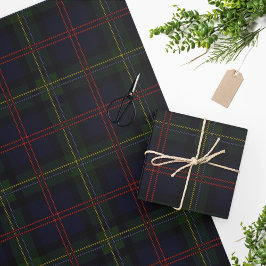 Tartan Clan Malcolm Lila Green Red Karo Pattern Geschenkpapier