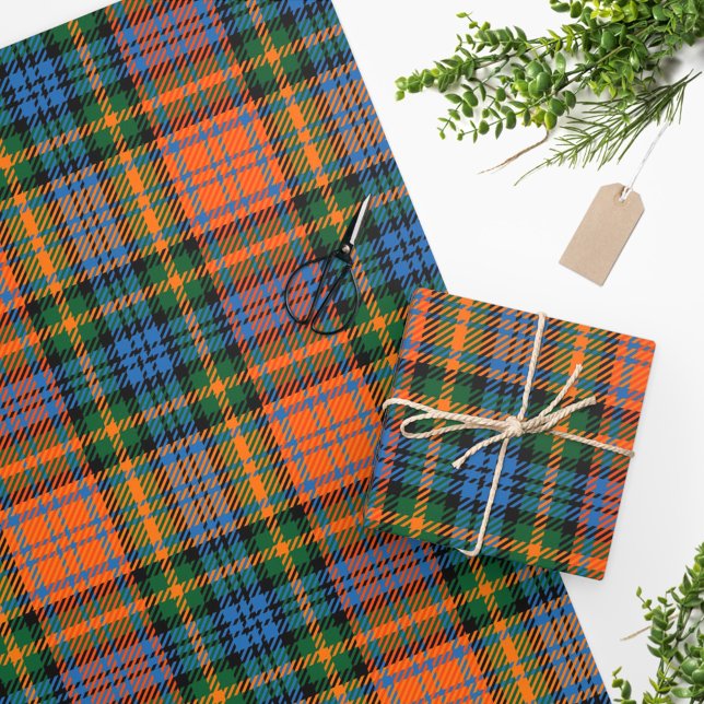 Tartan Clan Murray Kariert Blue Orange Green Karo Geschenkpapier (Von Creator hochgeladen)