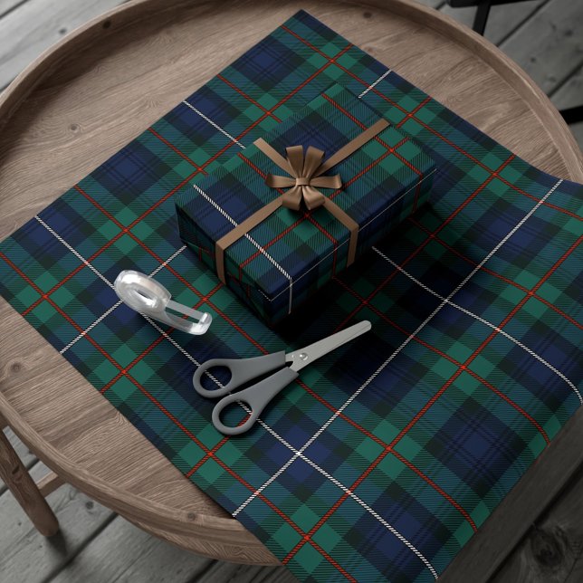 Tartan Clan Robertson Kariert Green Lila Karo Wra Geschenkpapier (Tartan Clan Robertson Plaid Green Purple Check Wrapping Paper)