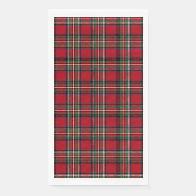 Tartan Clan Stewart Kariert Black Red Karo Pattern Serviette (Vorderseite)