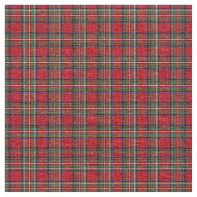 Tartan Clan Stewart Kariert Pattern Red Green Karo Stoff (Nahaufnahme)
