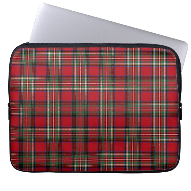 Tartan Clan Stewart Kariert Red Blue Green Checker Laptopschutzhülle (Vorderseite)