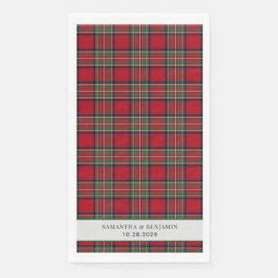 Tartan Clan Stewart Kariert Schwarz Rot Benutzerde Serviette