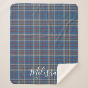 Tartan Clan Thompson Kariert Blue Gray Karo Custom Sherpadecke