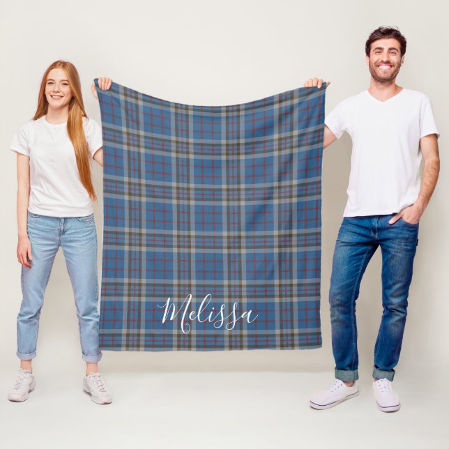 Tartan Clan Thompson Kariert Blue Gray Karo Fleecedecke (Beispiel)