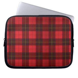 Tartan Clan Wallace Kariert Rot Schwarz Karo Laptopschutzhülle