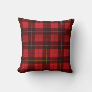 Tartan Clan Wallace Rot Schwarz Kariert Kissen