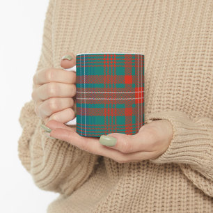 Tartan Clan Wilson Karo Orange Türkis Karomuster Kaffeetasse