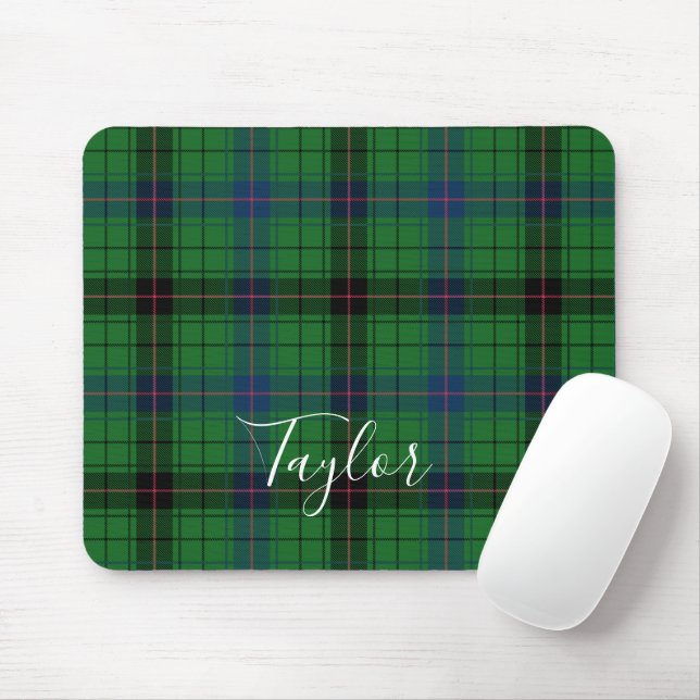 Tartan Davidson Plaid Blau Grün Personalisiert Mousepad (Mit Mouse)