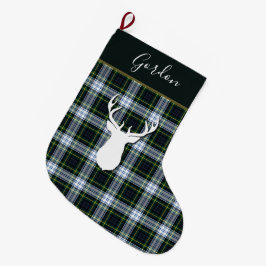 Tartan Deer Kariert Clan Gordon Deer Custom Großer Weihnachtsstrumpf