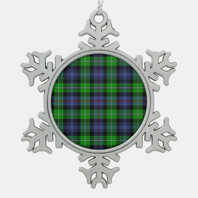 Tartan der Mackenzie Schneeflocken Zinn-Ornament (Vorderseite)