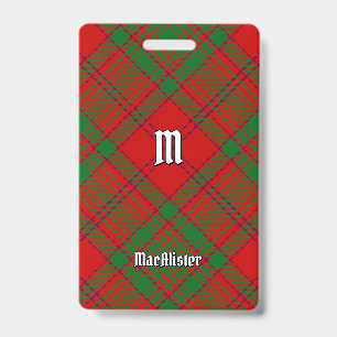 Tartan des Clan MacAlister of Glenbarr Ausweis