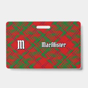 Tartan des Clan MacAlister of Glenbarr Ausweis