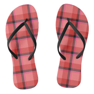 Tartan-Design Flip Flops