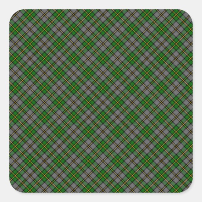 Tartan Designed Print (Kanada) Quadratischer Aufkleber (Vorderseite)
