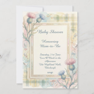 Tartan Distel Baby Shower Einladung