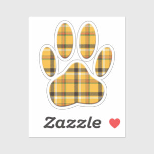 Tartan Dog Paw Print Aufkleber