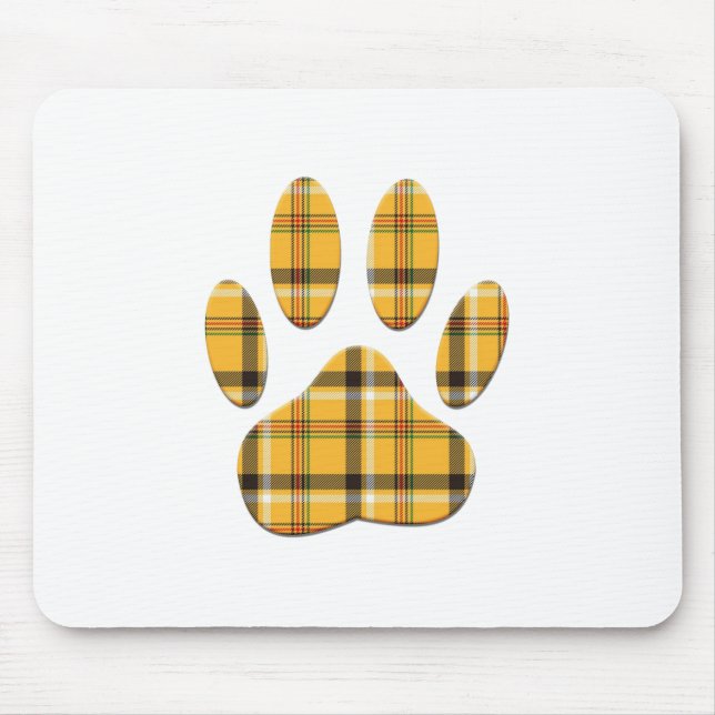 Tartan Dog Paw Print Mousepad (Vorne)