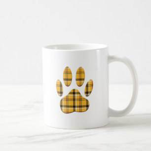 Tartan Dog Paw Print Tasse