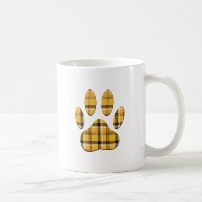 Tartan Dog Paw Print Tasse (Rechts)