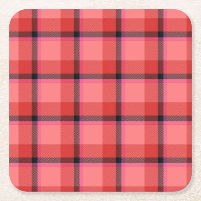 Tartan-Entwurf Rechteckiger Pappuntersetzer (Vorderseite)