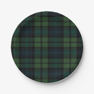 Tartan Fabric 7" Rundpapierplatte Pappteller