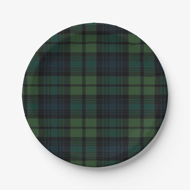 Tartan Fabric 7" Rundpapierplatte Pappteller (Vorderseite)
