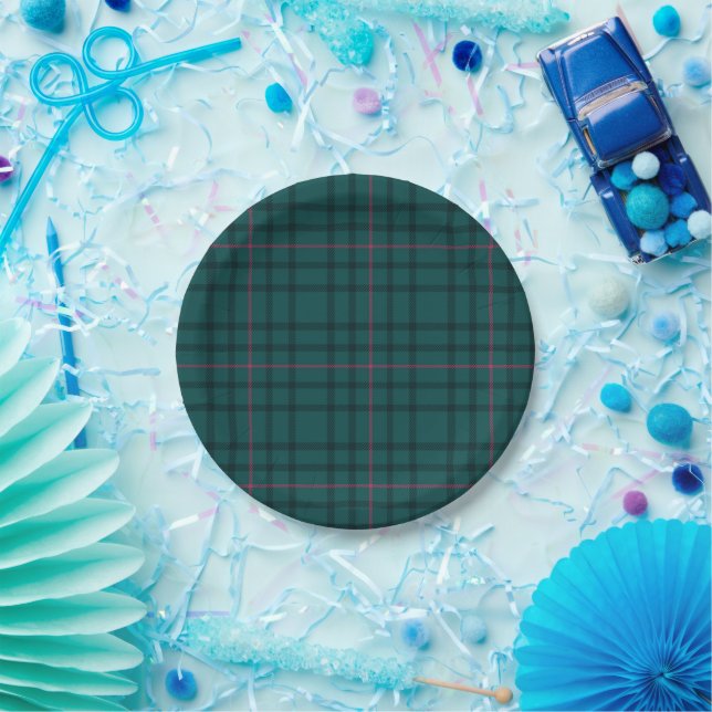 Tartan Fabric 7" Rundpapierplatte Pappteller (Party)