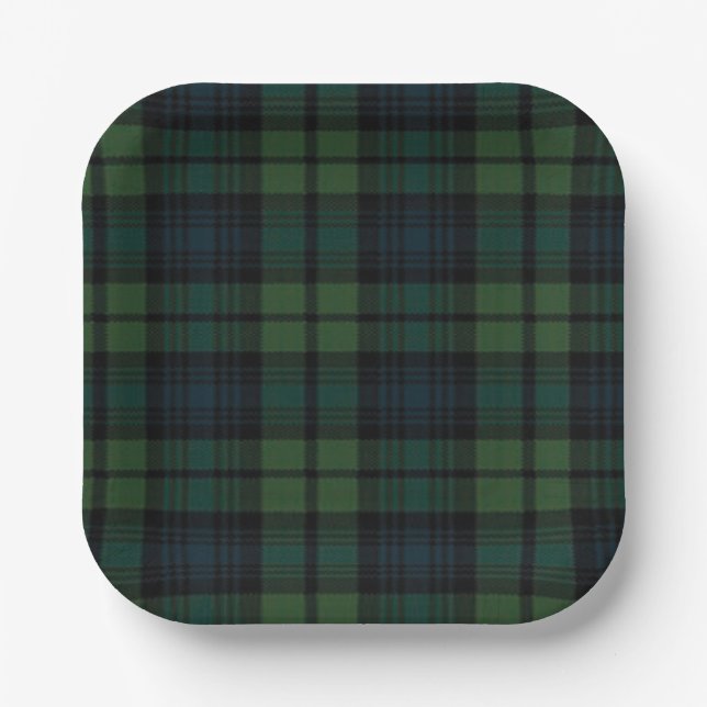 Tartan Fabric Paper Plate Pappteller (Vorderseite)