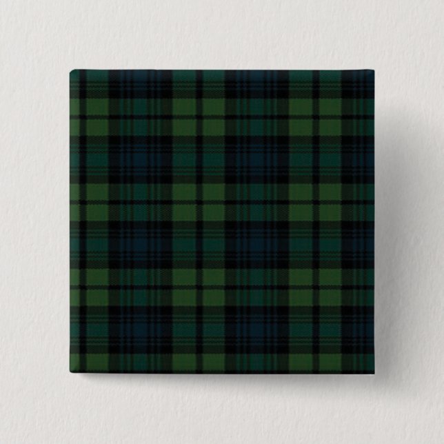 Tartan Fabric Square Button (Vorderseite)