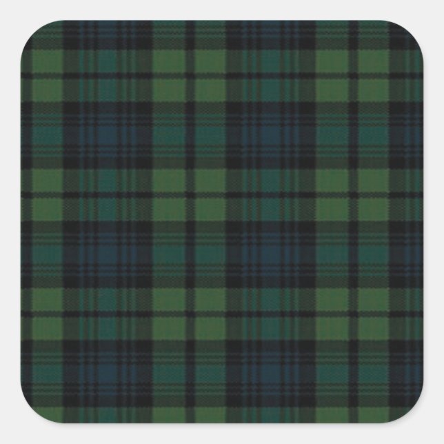 Tartan Fabric Square Stickers (Vorderseite)